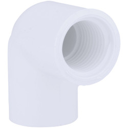 Charlotte Pipe 1/2 In. Female x Female Schedule 40 90 Deg. PVC Elbow (1/4 Bend)