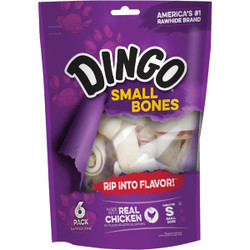 Dingo Meat Jerky Bone 4 In. Rawhide Chew, (6-Pack) 95005