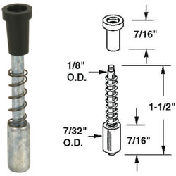 Prime-Line Silver Die-Cast Window Screen Repair Plunger Latch (6-Pack) PL7925