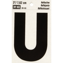 Hy-Ko Vinyl 3 In. Reflective Adhesive Letter, U RV-50U Pack of 10