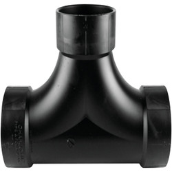 Charlotte Pipe 4 In. Hub x Hub x Hub Two-Way ABS Cleanout Tee ABS 00448  0800HA