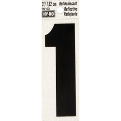 Hy-Ko Vinyl 3 In. Reflective Adhesive Number One RV-50-1 Pack of 10
