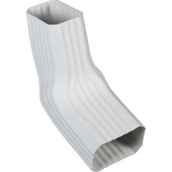 Spectra Metals 2 x 3 In. Vinyl White Front or Side Downspout Elbow 3ABRTADP