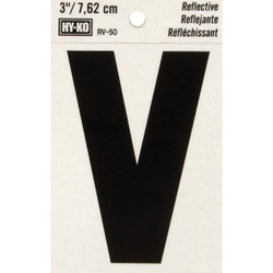Hy-Ko Vinyl 3 In. Reflective Adhesive Letter, V RV-50V Pack of 10