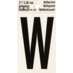 Hy-Ko Vinyl 2 In. Reflective Adhesive Letter, W RV-25/W Pack of 10