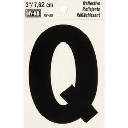 Hy-Ko Vinyl 3 In. Reflective Adhesive Letter, Q RV-50Q Pack of 10