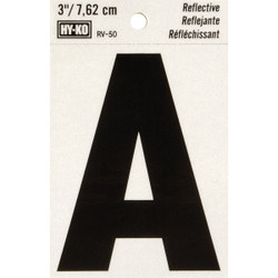 Hy-Ko Vinyl 3 In. Reflective Adhesive Letter, A RV-50A Pack of 10