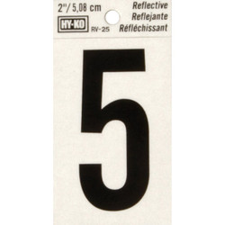 Hy-Ko Vinyl 2 In. Reflective Adhesive Number Five RV-25/5 Pack of 10