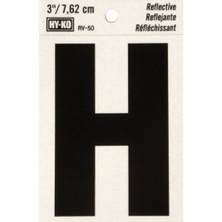 Hy-Ko Vinyl 3 In. Reflective Adhesive Letter, H RV-50H Pack of 10