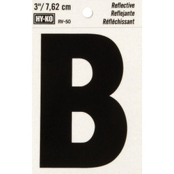 Hy-Ko Vinyl 3 In. Reflective Adhesive Letter, B RV-50B Pack of 10
