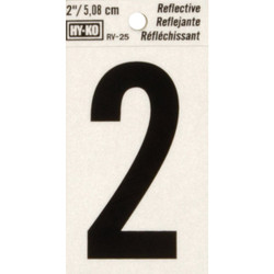 Hy-Ko Vinyl 2 In. Reflective Adhesive Number Two RV-25/2 Pack of 10