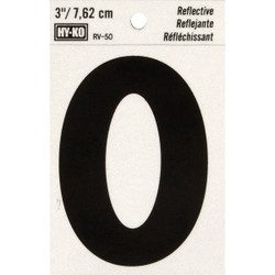 Hy-Ko Vinyl 3 In. Reflective Adhesive Number Zero Pack of 10