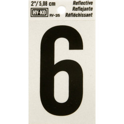 Hy-Ko Vinyl 2 In. Reflective Adhesive Number Six Pack of 10