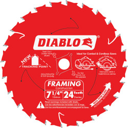 Diablo 7-1/4 In. 24-Tooth Framing Circular Saw Blade D0724X