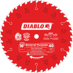 Diablo 10 In. 40-Tooth General Purpose Circular Saw Blade, Bulk D1040A Pack of 5