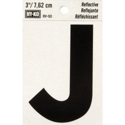 Hy-Ko Vinyl 3 In. Reflective Adhesive Letter, J RV-50J Pack of 10