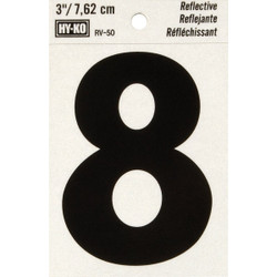 Hy-Ko Vinyl 3 In. Reflective Adhesive Number Eight RV-50-8 Pack of 10