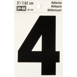 Hy-Ko Vinyl 3 In. Reflective Adhesive Number Four RV-50-4 Pack of 10