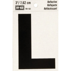 Hy-Ko Vinyl 3 In. Reflective Adhesive Letter, L RV-50L Pack of 10