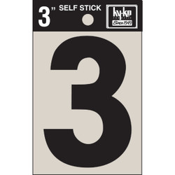 Hy-Ko Vinyl 3 In. Non-Reflective Adhesive Number Three Pack of 10