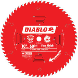Diablo 10 In. 60-Tooth Fine Finish Circular Saw Blade D1060X