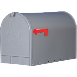 Gibraltar Stanley T3 Gray Steel Rural Post Mount Mailbox ST2000AM