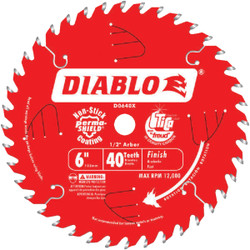 Diablo 6 In. 40-Tooth Finish Circular Saw Blade D0640X