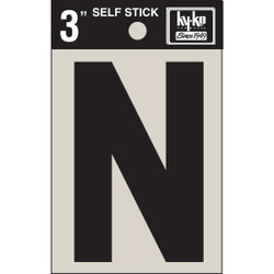 Hy-Ko Vinyl 3 In. Non-Reflective Adhesive Letter, N Pack of 10