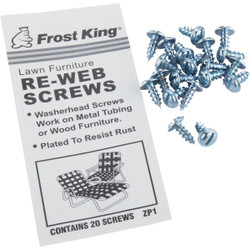 Frost King Plated Outdoor Chair Webbing Screws (20-Pack) ZP1