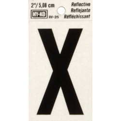 Hy-Ko Vinyl 2 In. Reflective Adhesive Letter, X RV-25/X Pack of 10