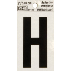 Hy-Ko Vinyl 2 In. Reflective Adhesive Letter, H RV-25/H Pack of 10