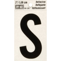 Hy-Ko Vinyl 2 In. Reflective Adhesive Letter, S RV-25/S Pack of 10