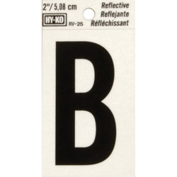 Hy-Ko Vinyl 2 In. Reflective Adhesive Letter, B RV-25/B Pack of 10