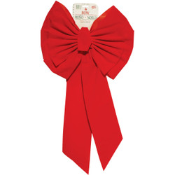 Holiday Trims 11-Loop 18 In. W. x 35 In. L. Red Velvet Christmas Bow Pack of 12