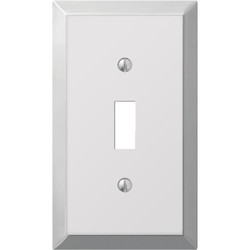 Amerelle 1-Gang Stamped Steel Toggle Switch Wall Plate, Polished Chrome 161T