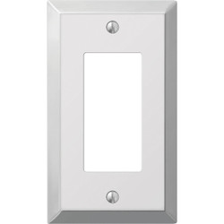 Amerelle 1-Gang Stamped Steel Rocker Decorator Wall Plate, Polished Chrome 161R