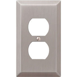 Amerelle 1-Gang Stamped Steel Outlet Wall Plate, Brushed Nickel 163DBN