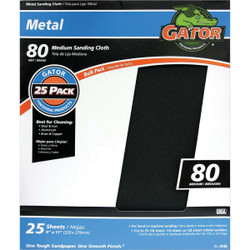 Gator 9 In. W x 11 In. L 80 Grit Emery Cloth (25-pack) 4246