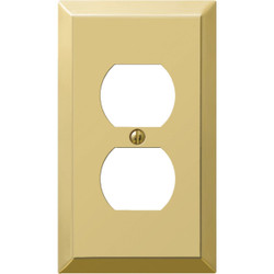 Amerelle 1-Gang Stamped Steel Outlet Wall Plate, Polished Brass 163DBR