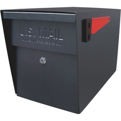 Mail Boss Black Steel Locking Security Post Mount Mailbox 7106