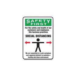 Accuform® SIGN,SOCIAL DISTANCE 10X7 MGNG909VPESP