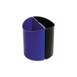 Safco® Desk-Side Recycling Receptacle, 3 gal, Plastic, Black/Blue 9927BB