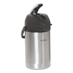 BUNN® 2.5 Liter Lever Action Airpot, Stainless Steel/Black 32125.0000