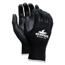 MCR™ Safety Economy PU Coated Work Gloves, Black, X-Small, Dozen 9669XS