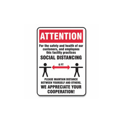 Accuform® SIGN,SOCIAL DISTANCE 14X1 MGNG905VPESP