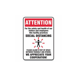 Accuform® SIGN,SOCIAL DISTANCE 14X1 MGNG906VPESP