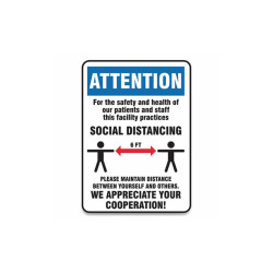 Accuform® SIGN,SOCIAL DISTANCE 14X1 MGNG907VPESP
