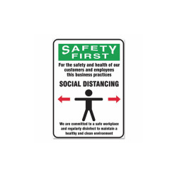 Accuform® SIGN,SOCIAL DISTANCE 14X1 MGNG908VPESP
