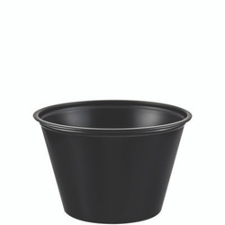 Dart® Polystyrene Portion Cups, 4 Oz, Black, 250/bag, 10 Bags/carton P400BLK