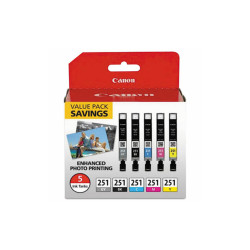 Canon® 6513b011 (cli-251) Ink, Black/cyan/gray/magenta/yellow 6513B011